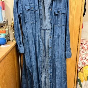 LOFT denim maxi dress